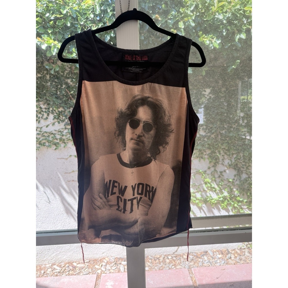 RARE 2011 House of The Gods Buddhist Punk John Lennon Tank Top - Picture 3 of 10